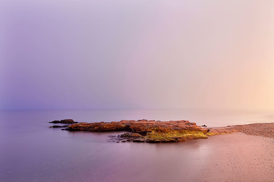 sea, ocean, blue, water, nature, beach, coast, shore, rock HD wallpaper