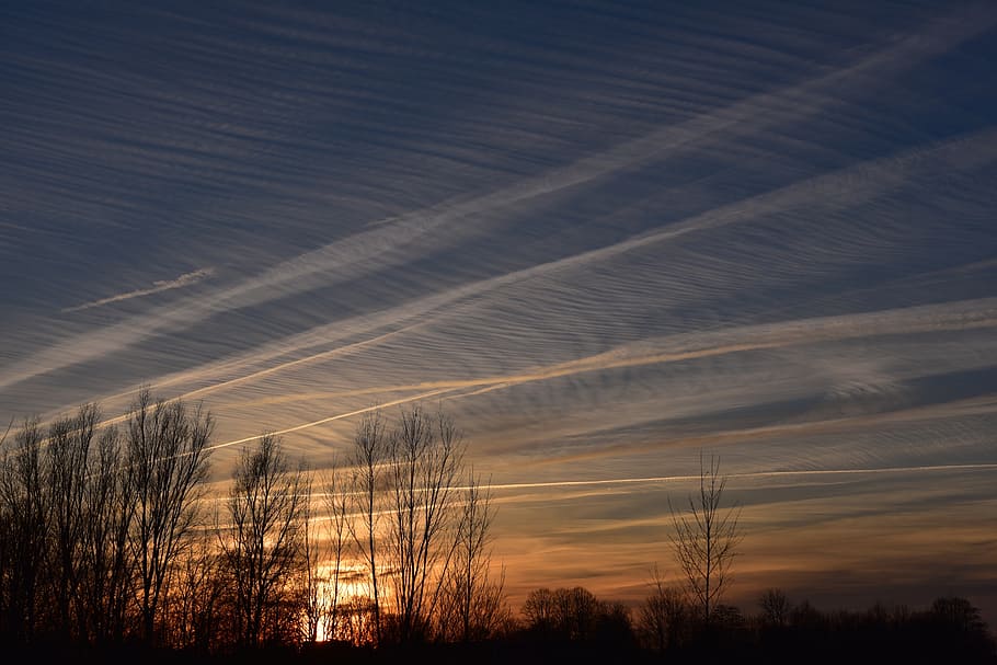 sunset, sky, evening sky, clouds, afterglow, dusk, abendstimmung HD wallpaper