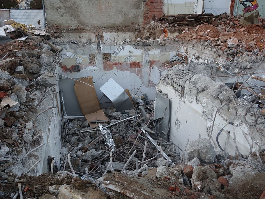 Demolition, Work, Debris, Keller, demolition work, site, mess HD wallpaper