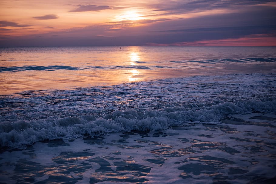 landscape photography of seashore, ocean, water, waves, nature HD wallpaper