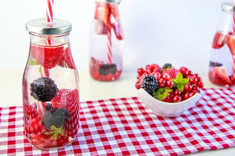 berries, beverages, blackberries, drink, drinking glass, food HD wallpaper