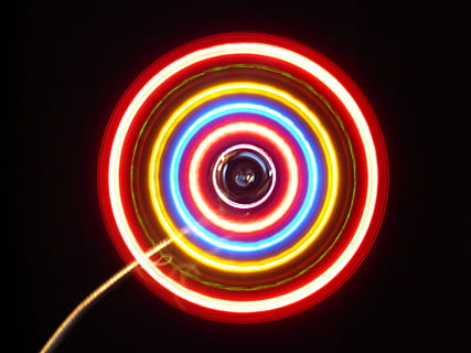 red, yellow, and blue LED lights, Colorful, Dark, Neon, Pattern HD wallpaper