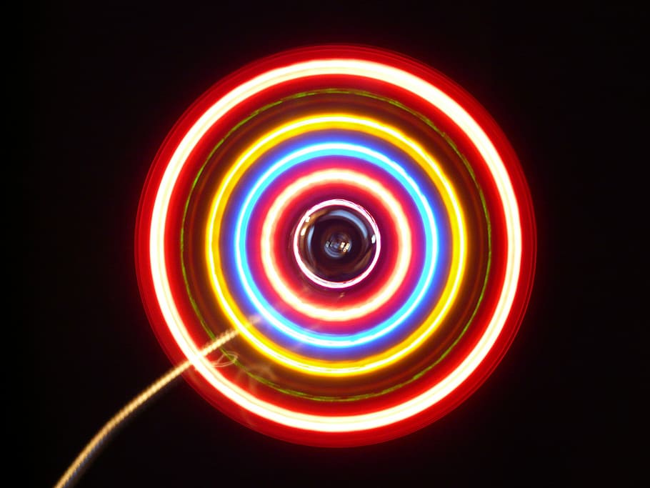red, yellow, and blue LED lights, Colorful, Dark, Neon, Pattern HD wallpaper