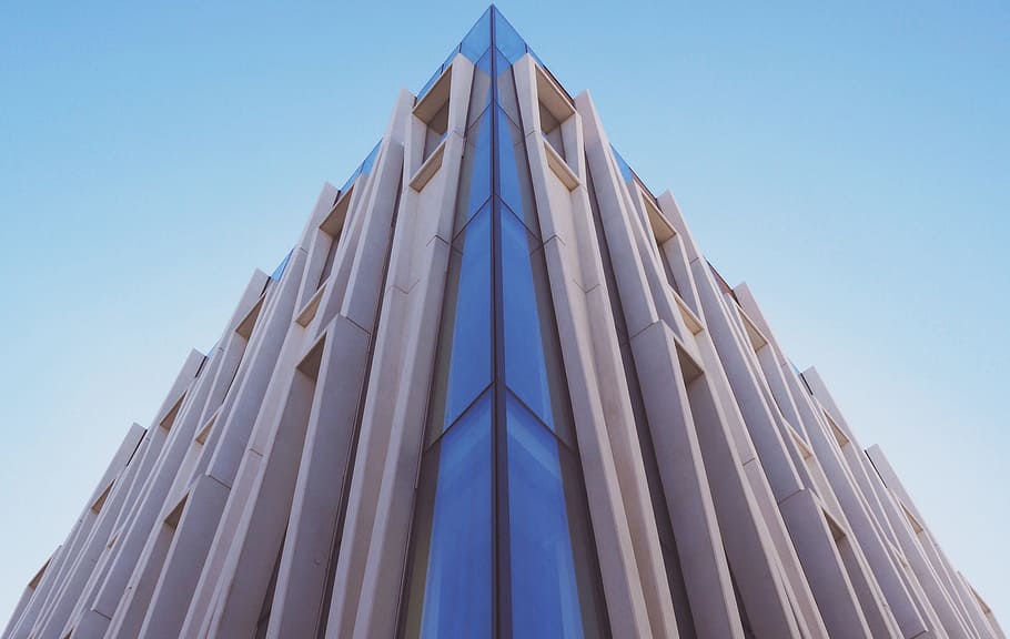 building, architecture, structure, skyscraper, blue, low angle view HD wallpaper