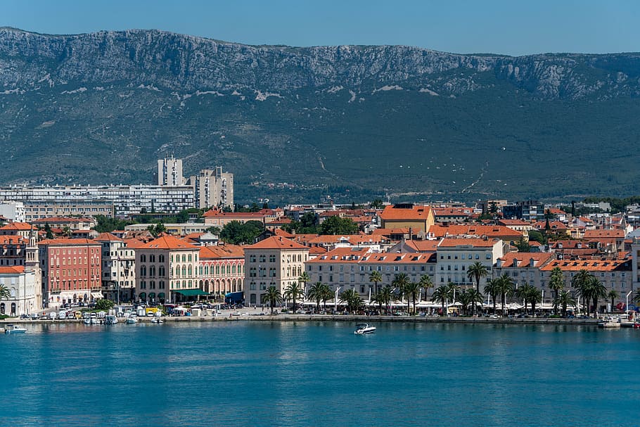 red buildings near body of water, split, croatia, architecture HD wallpaper