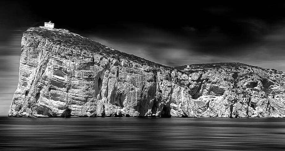 cliff, rocks, lighthouse, landscape, travel, outdoor, water HD wallpaper