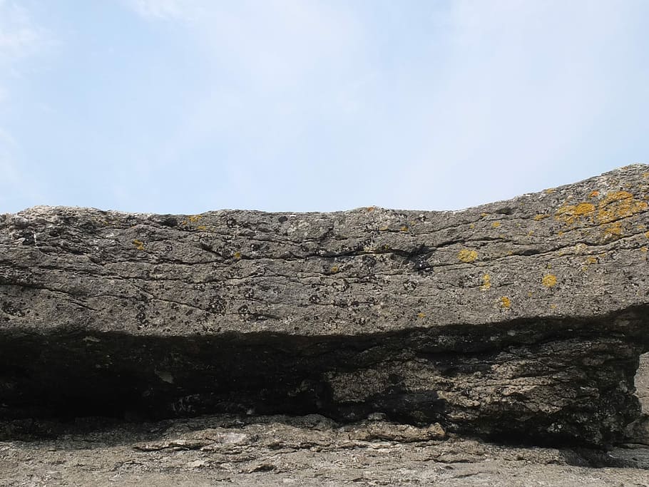 gray concrete fragment under sky, Stone, Minimalist, Nature HD wallpaper