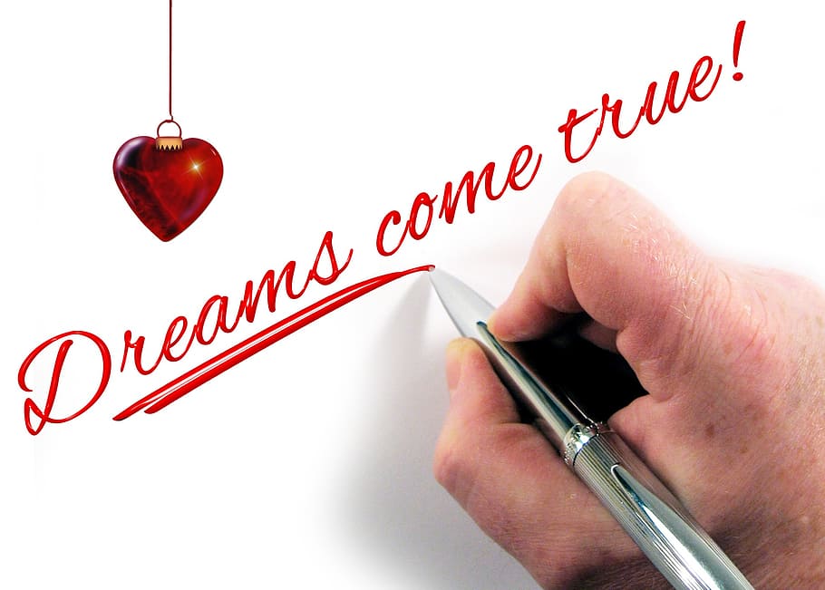 person writing, font, dreams, hand, leave, pen, heart, underline, HD wallpaper