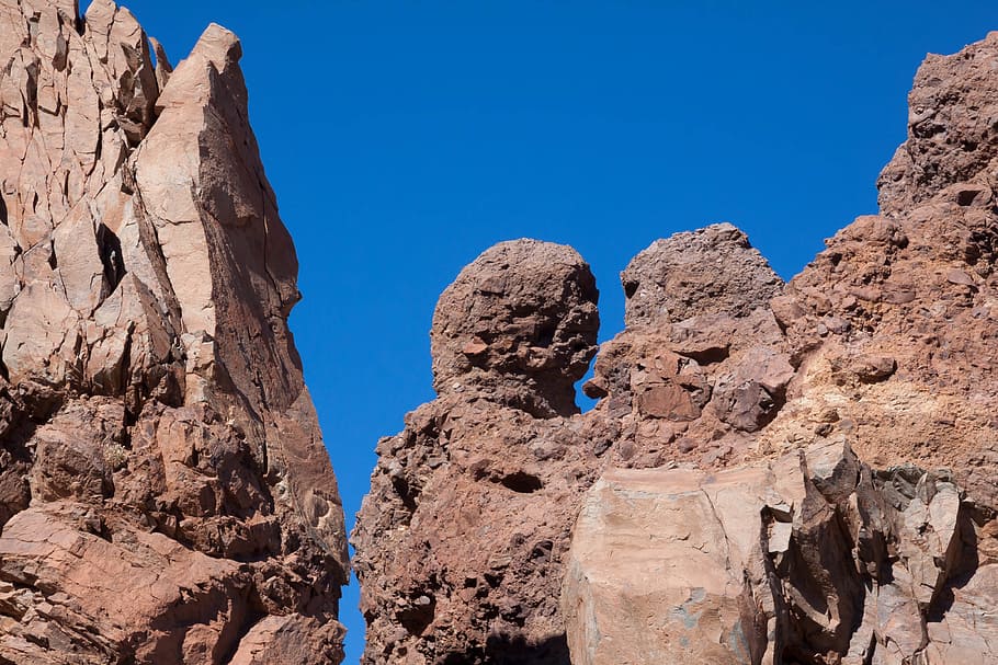 Rock, Los Roques, Teide, Sky, Blue, rocky towers, rock - object, HD wallpaper