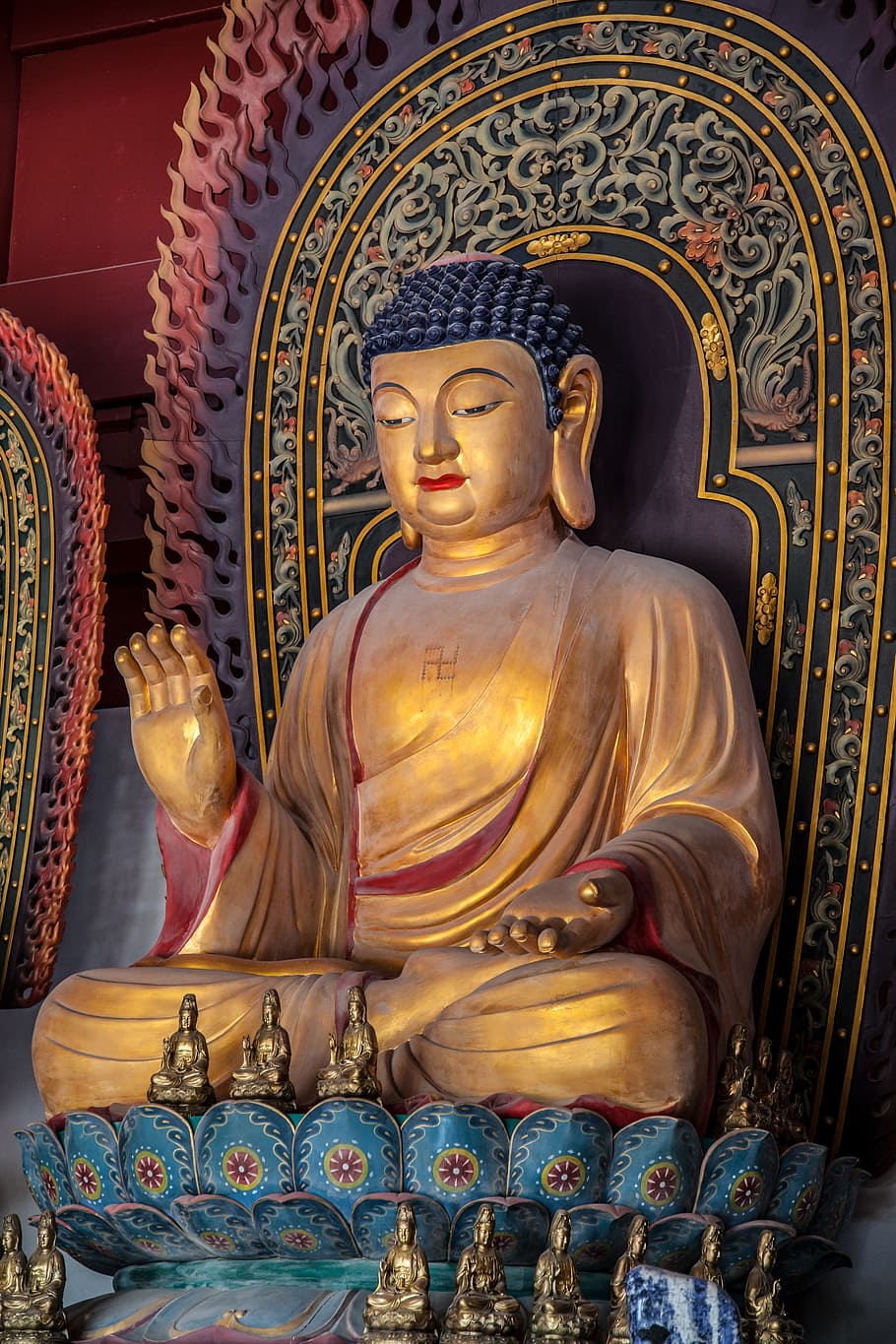 statue, image, gold, buddha, faith, religion, images, woman HD wallpaper