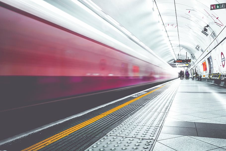 time-lapse of train inside tunnel, metro, subway, station, transportation, HD wallpaper