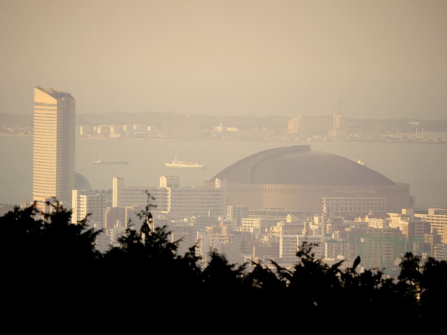 fukuoka, dome, tower, building exterior, architecture, built structure HD wallpaper