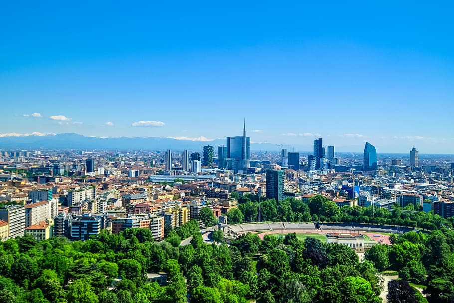 architecture, buildings, infrastructures, blue, sky, skyscraper HD wallpaper