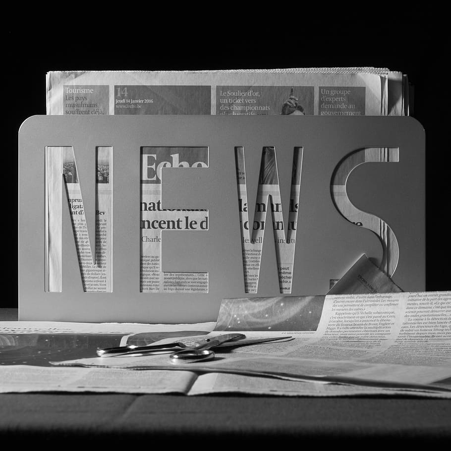 newspaper article, journal, newspapers, black and white, text, HD wallpaper