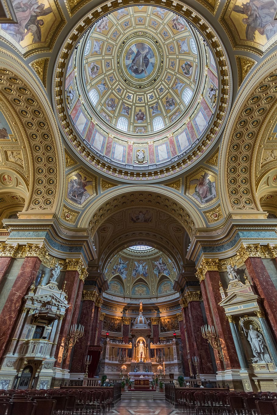 budapest, stephen's basilica, dome, roman catholic, built structure, HD wallpaper
