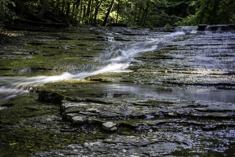 Small water cascade at Cayuhoga Valley National Park, Ohio, cayuhoga river, HD wallpaper
