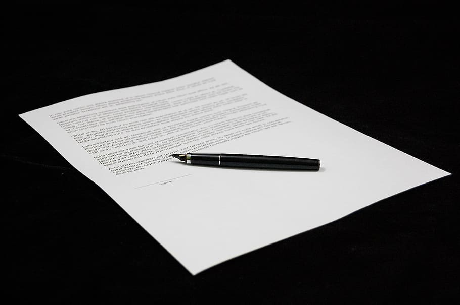 white printed paper with pen on top, document, agreement, documents HD wallpaper