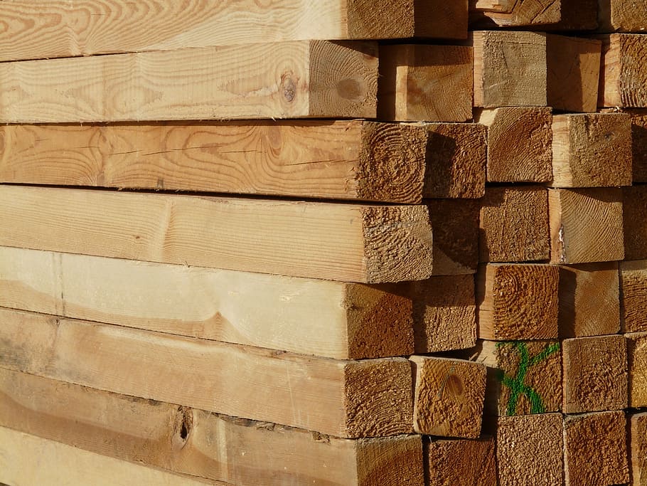 wood beam lot, bar, cut, lumber, boards, storage, boards stack, HD wallpaper