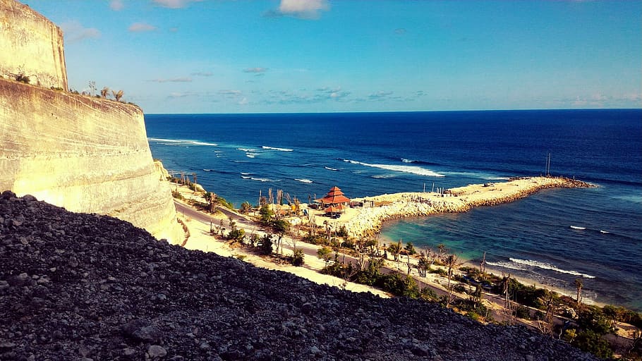 Beach, Melasti, Bali, sea, water, horizon over water, scenics HD wallpaper