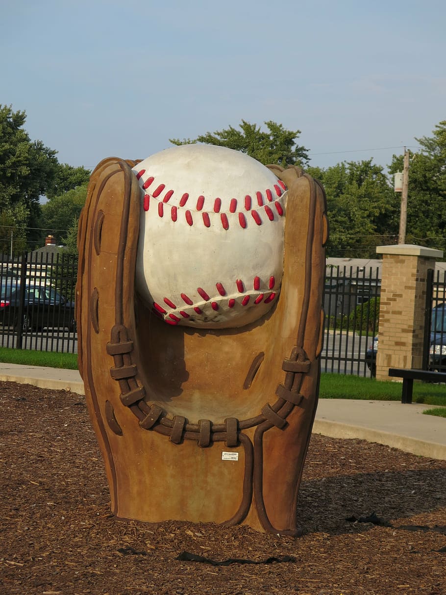 baseball, mitt, park, outside, summer, landscape, tree, nature HD wallpaper