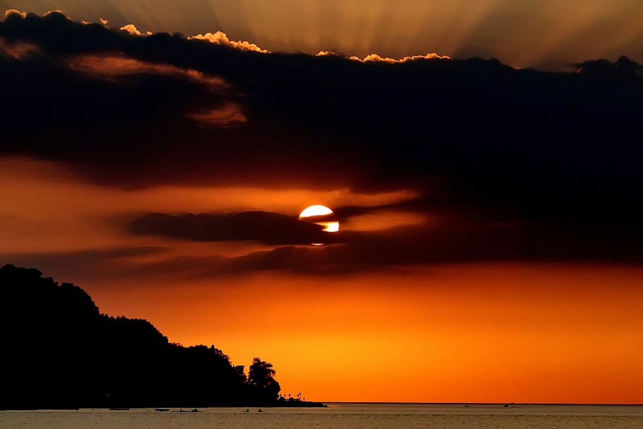 sunset, dawn, dusk, water, sky, sea, scenics - nature, beauty in nature HD wallpaper