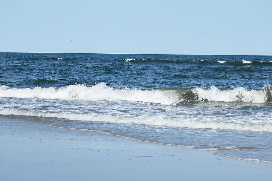 waves, beach, ocean, water, sand, sea, vacation, summer, coast HD wallpaper