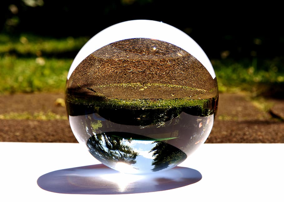 glaskugeln, mirroring, garden, light, balls, marble, glass HD wallpaper