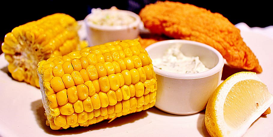 Outback, Steak, Corn, Khobar, Fish, fillet, food, lemon, hot HD wallpaper