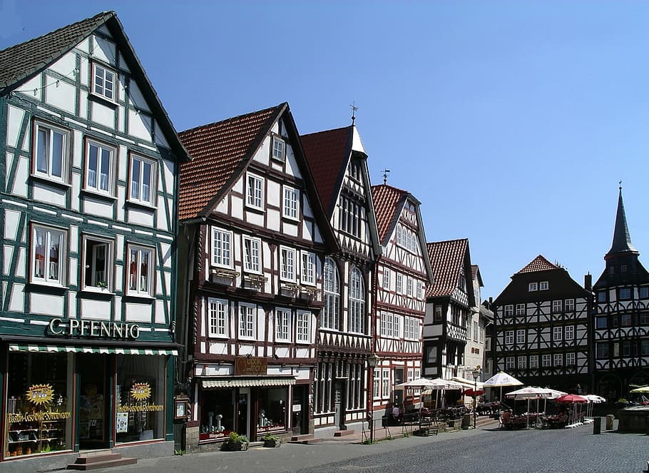 fachwerkhäuser, old town, marketplace, bad wildungen, choir tour, HD wallpaper