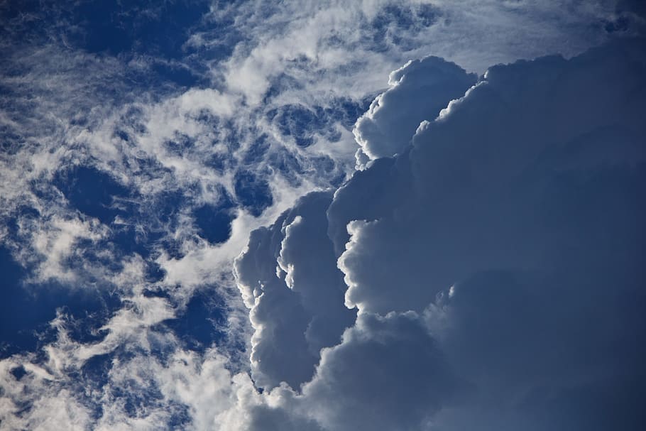clouds and blue sky, photo of white clouds, nature, weather, cloud - Sky HD wallpaper