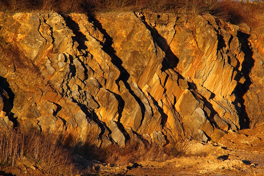 stone, rock, quarry, quarrying, mineral, pit, rock wall, rock formation HD wallpaper
