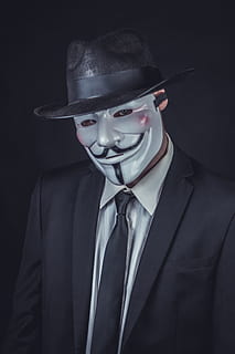 v for vendetta, anonymous, mask, head, uprising, internet, person HD wallpaper