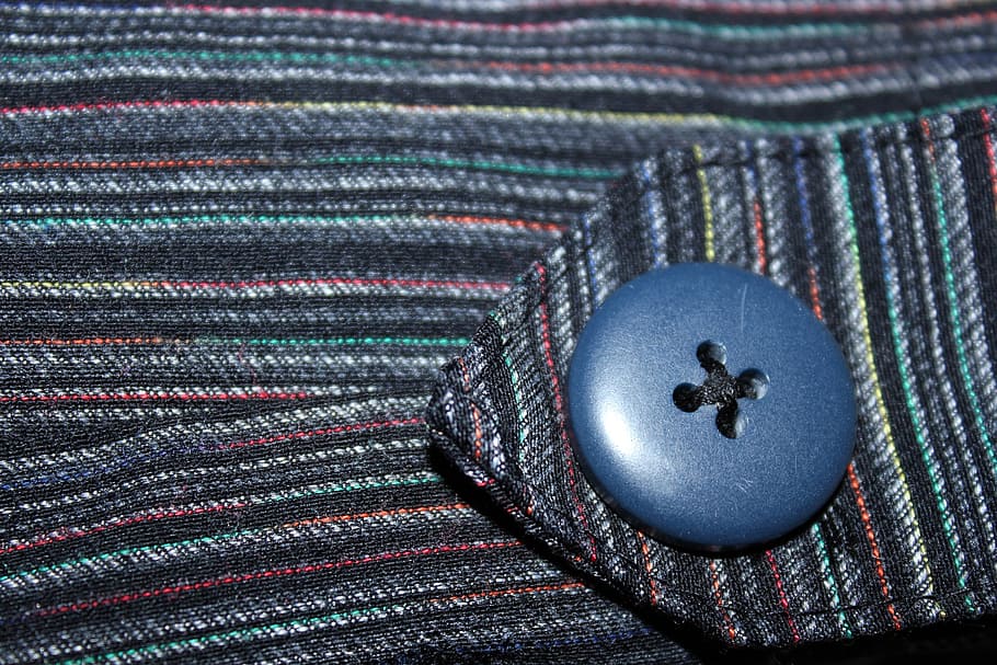 button, stripe, cloth, textile, object, blue button, jeans HD wallpaper