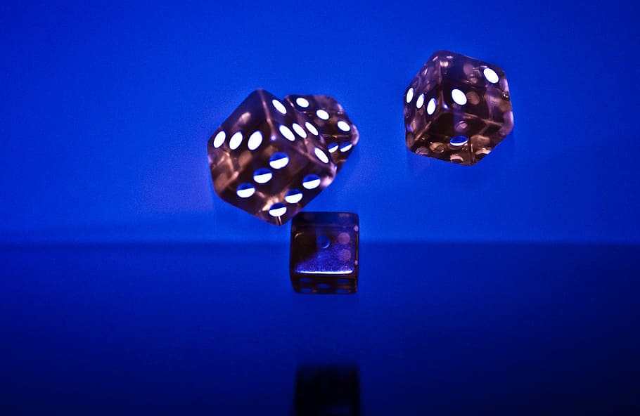 turned-on dice ceiling lamps, cube, red, fall, random, lucky number