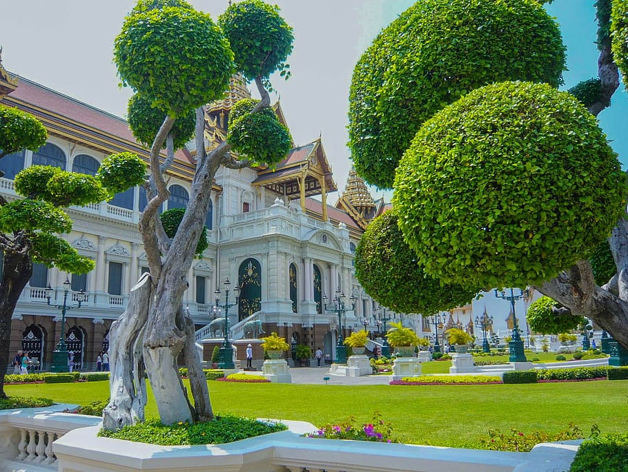 thailand, green, trees, architecture, built structure, building exterior HD wallpaper