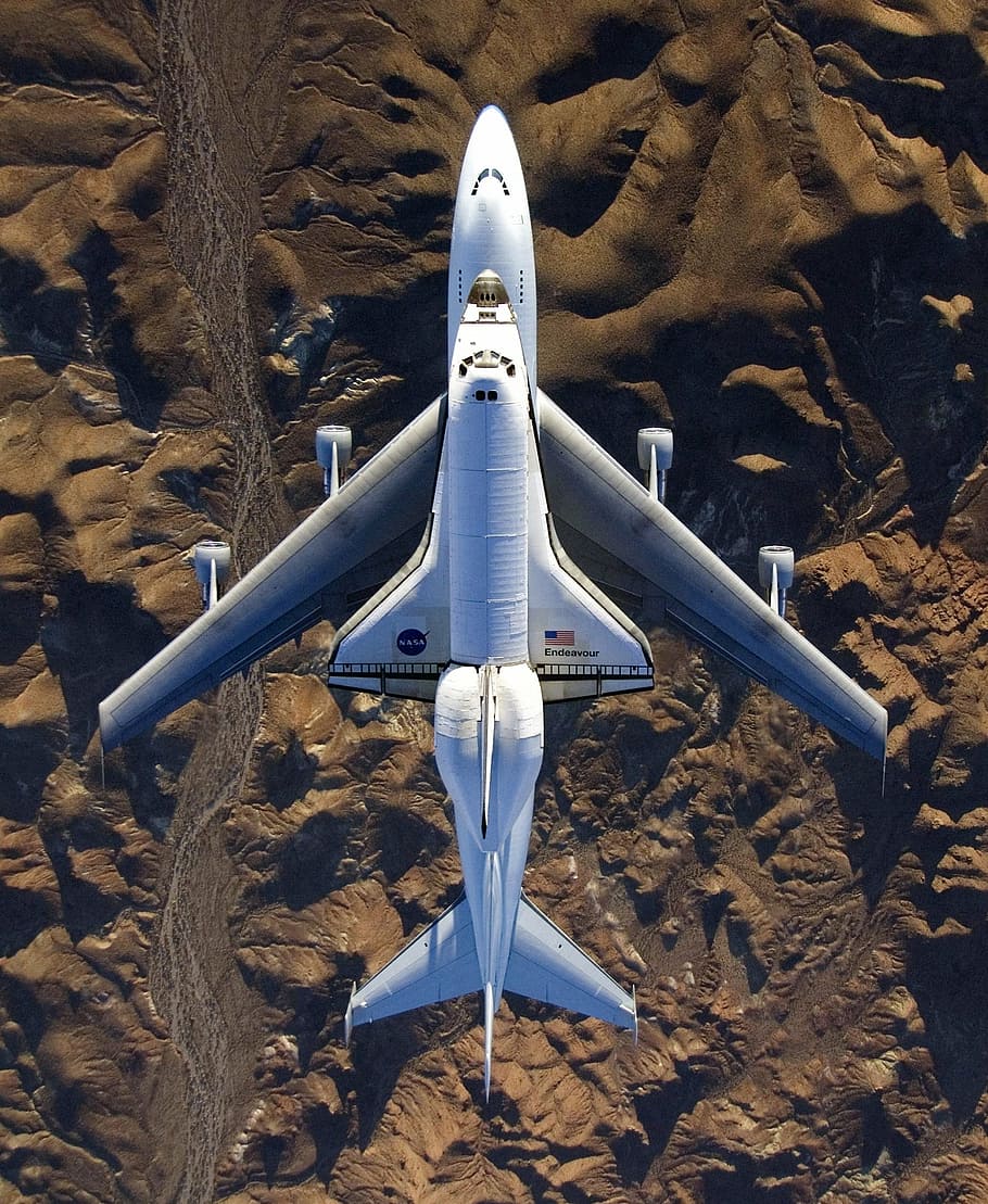 white shuttle carrier aircraft, space shuttle, endeavour, boeing 747, HD wallpaper