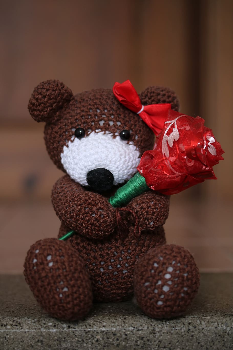 teddy bear, crochet, cute, representation, focus on foreground HD wallpaper