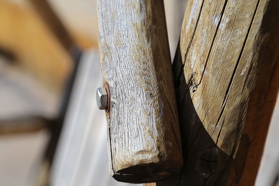 wood, bolt, closeup, wood - material, tree, close-up, no people HD wallpaper
