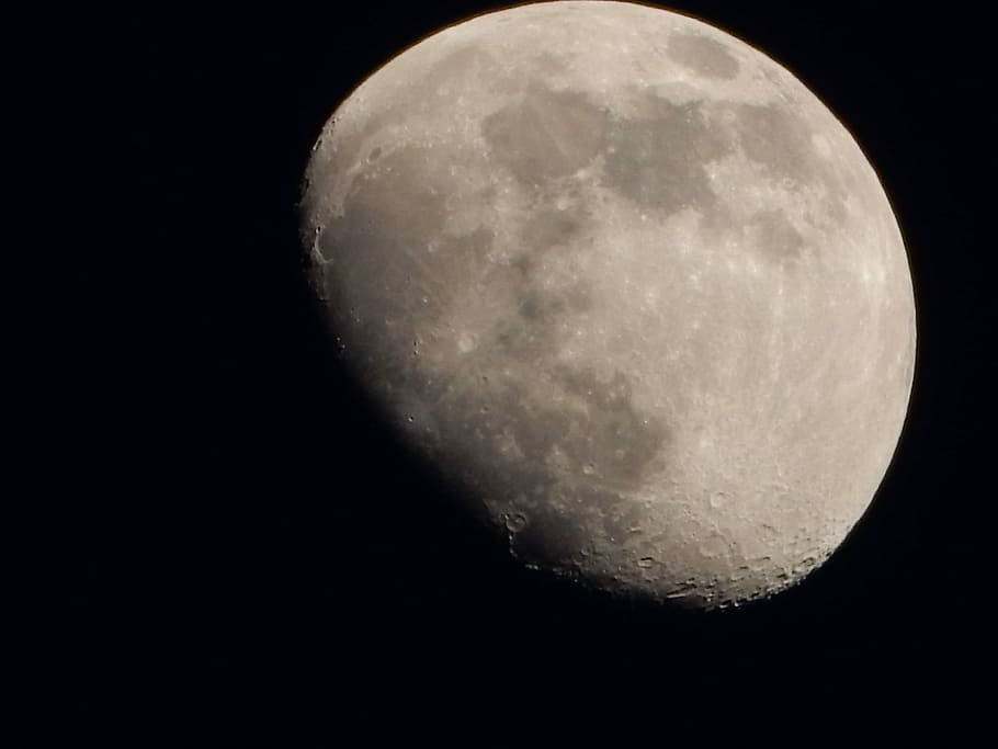 Moon, Night, near-full, astronomy, moon surface, planetary moon HD wallpaper