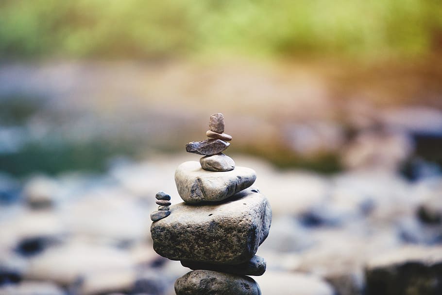 rocks, stones, balance, meditation, concentration, focus on foreground