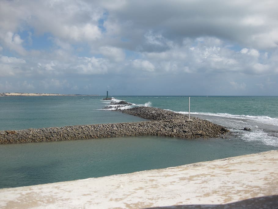 Landscape, Clouds, Rocks, mar, sky, sea, water, beach, scenics HD wallpaper
