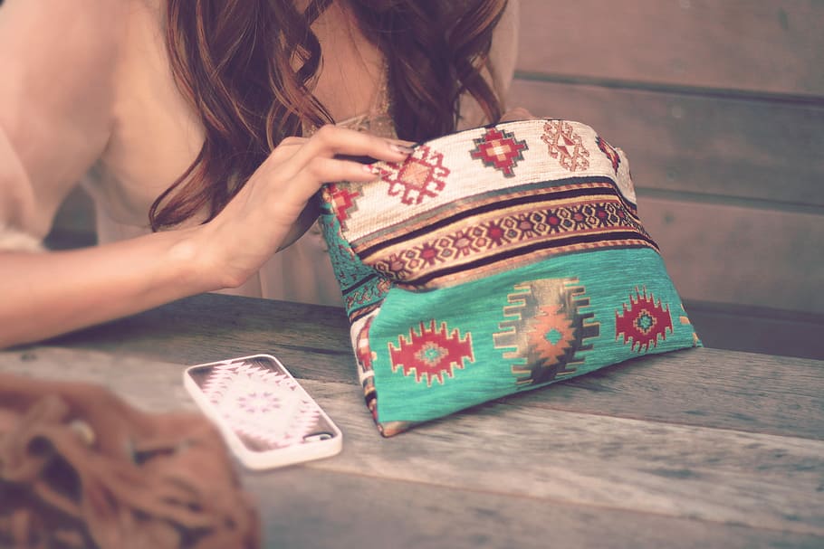 woman holding multi colored textile, women, females, people, one Person HD wallpaper