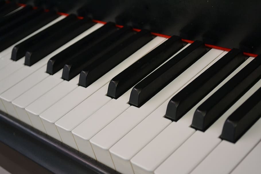 black piano keyboard, Music, Keys, Instrument, piano keys, sound, HD wallpaper