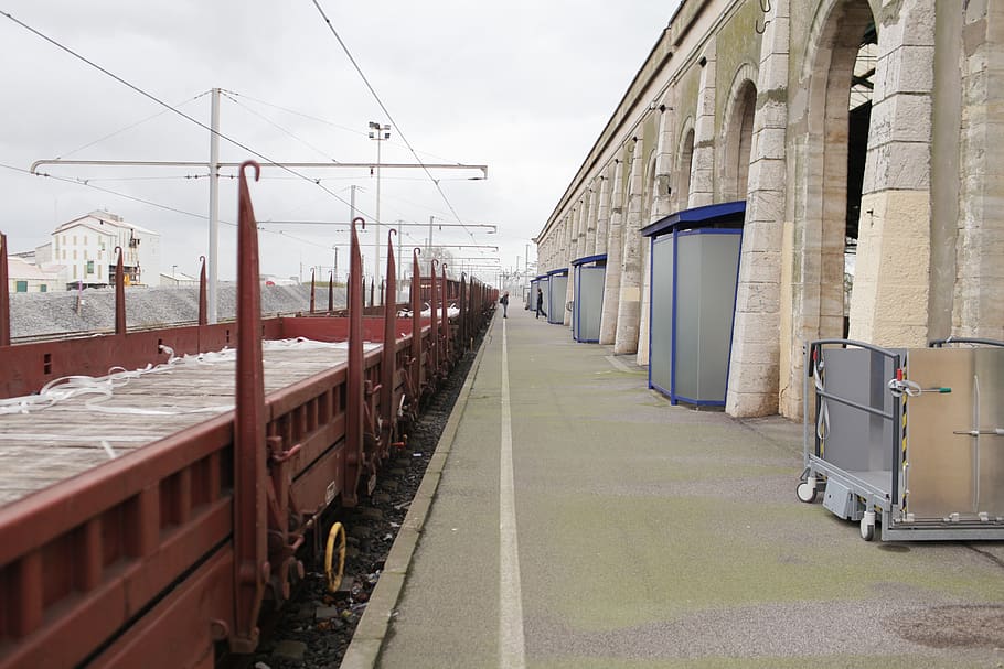 station, sncf, sète, wagon, transport, train, line, transportation HD wallpaper