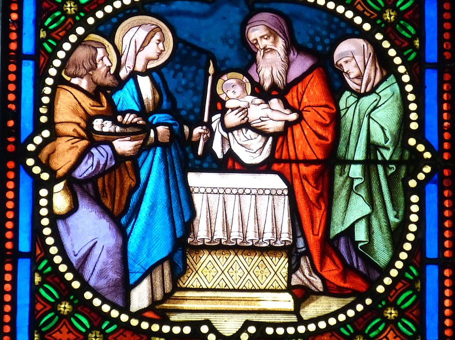 religious painting, church, window, church window, stained glass, HD wallpaper
