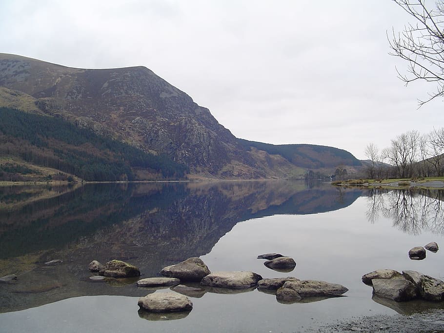 Lake, Snowdon, Snowdonia, cwellyn, park, national, uk, wales, HD wallpaper