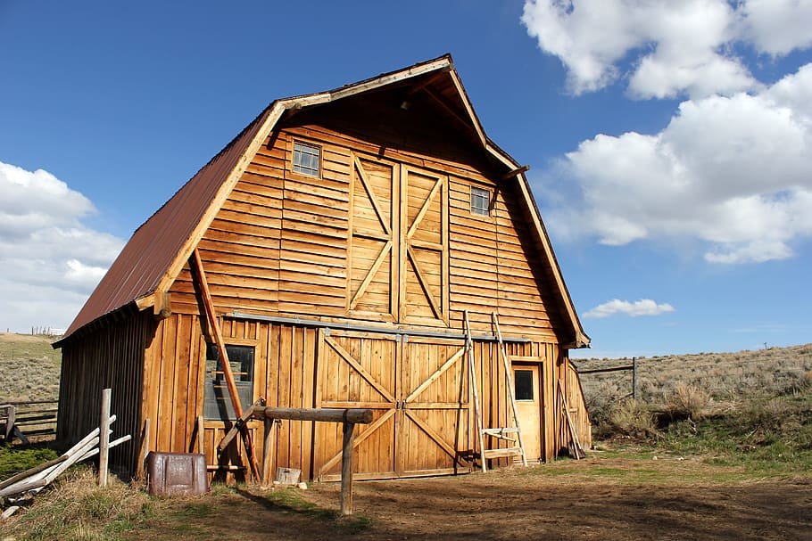 brown wooden barn house, south dakota, rural, farm, country, architecture, HD wallpaper