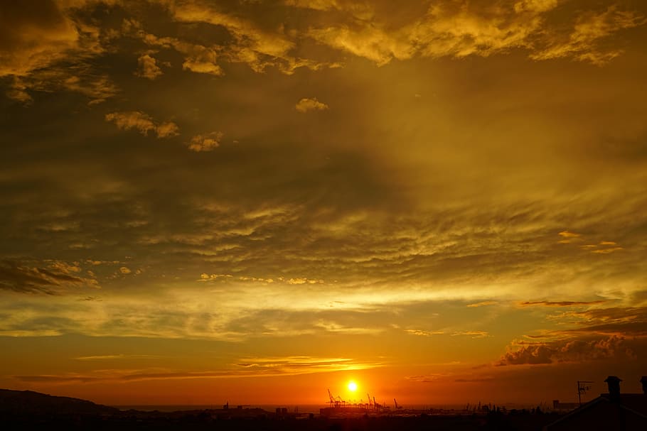 Sunset, Evening, evening sky, abendstimmung, nature, beauty in nature HD wallpaper