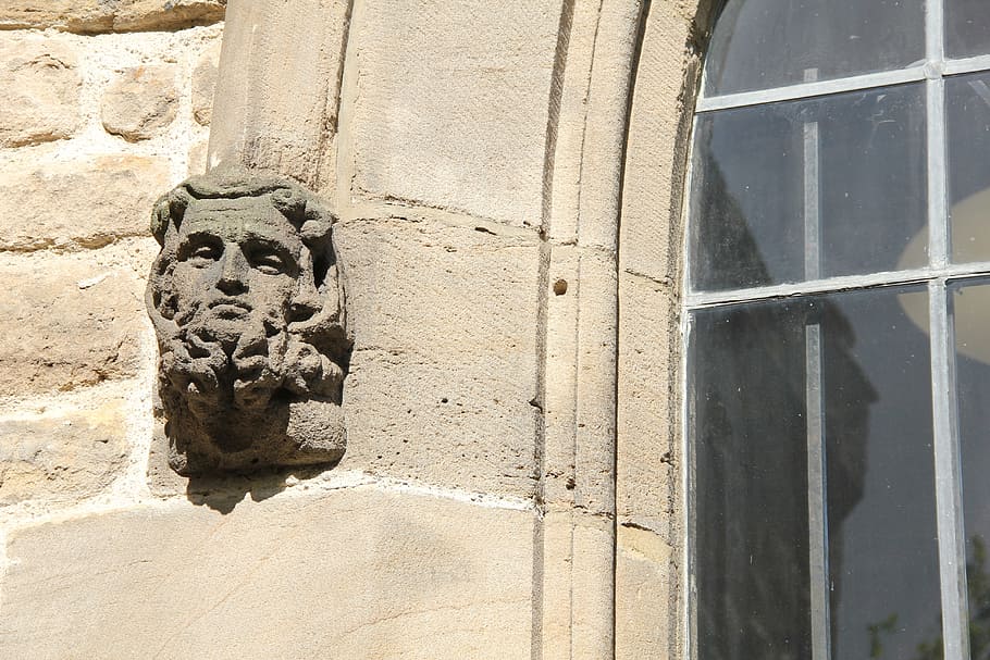 stone, face, window, church, architecture, old, wall, building HD wallpaper