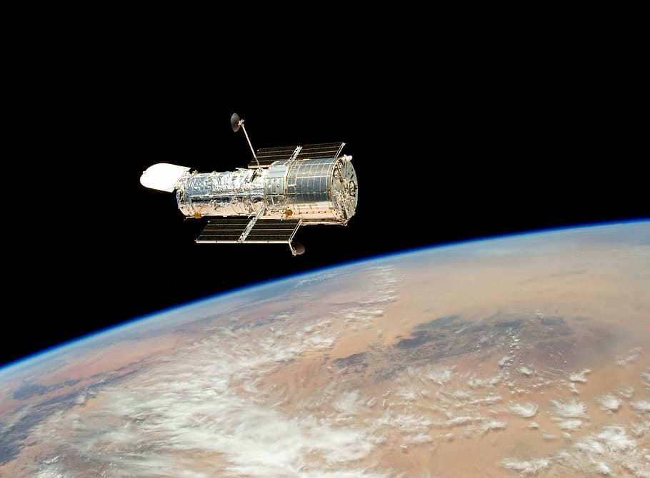 hubble, space telescope, orbit, cosmos, science, universe, flight HD wallpaper